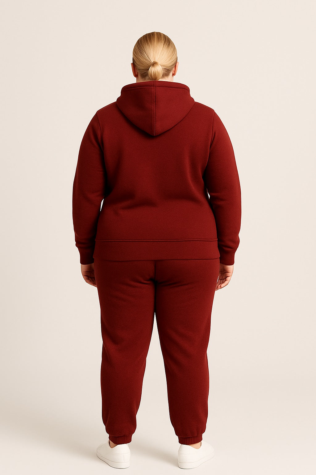 Women’s Hoodie Tracksuit Set – Maroon (Polyester Fleece)