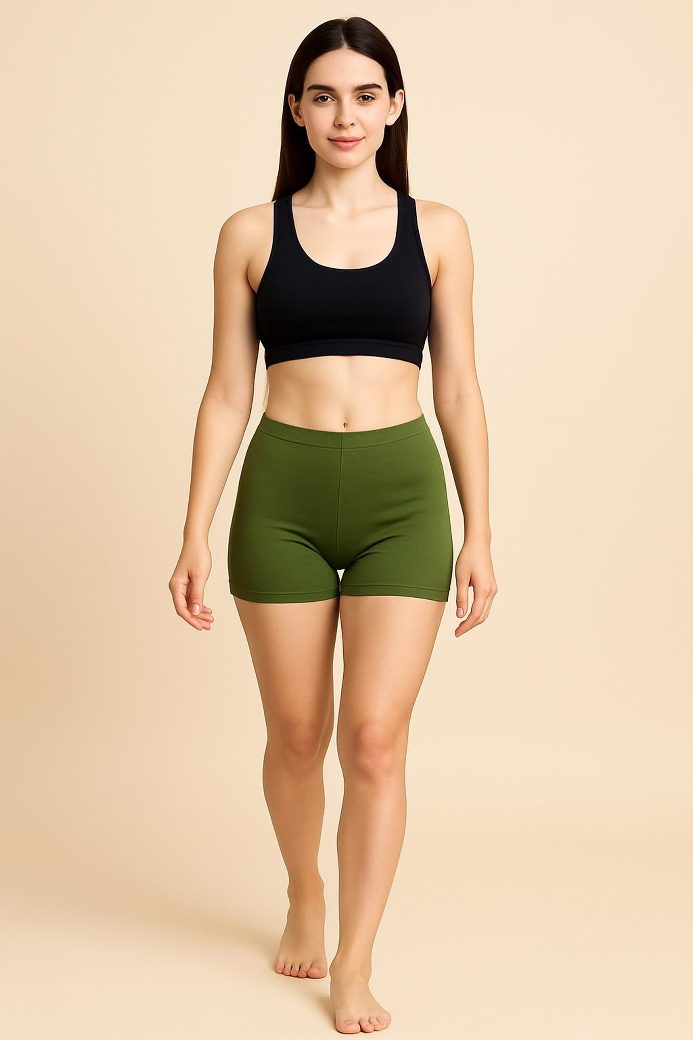 Women Solid Boyshorts Mid-Rise Stretch Fit