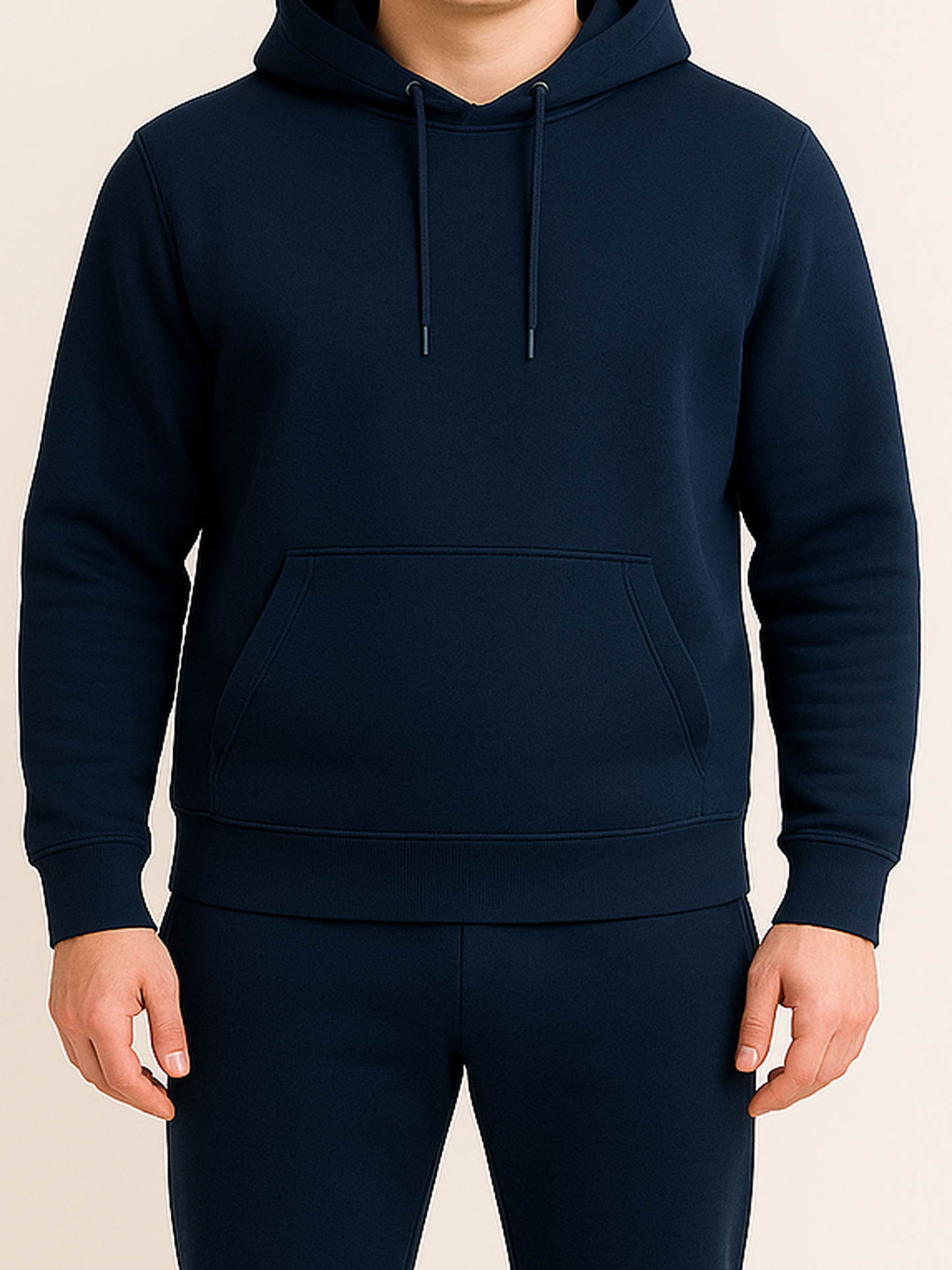 Men’s Hoodie Tracksuit Set – Navy Blue (Polyester Fleece)