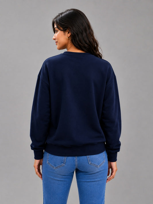 Apraa & Parma Women Solid Fleece Sweatshirt | Full Sleeve Round Neck Warm Casual Wear