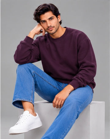 Apraa & Parma Men Solid Fleece Sweatshirt | Full Sleeve Round Neck Warm Casual Wear