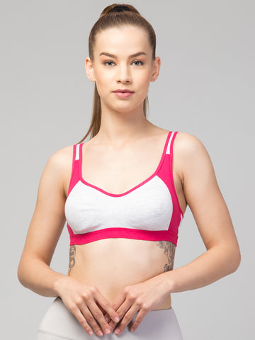 Colourblocked Full Coverage Non Padded Organic Super Support Sports Bra