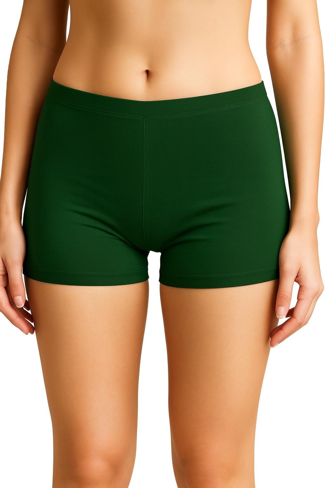Women Solid Boyshorts Mid-Rise Stretch Fit