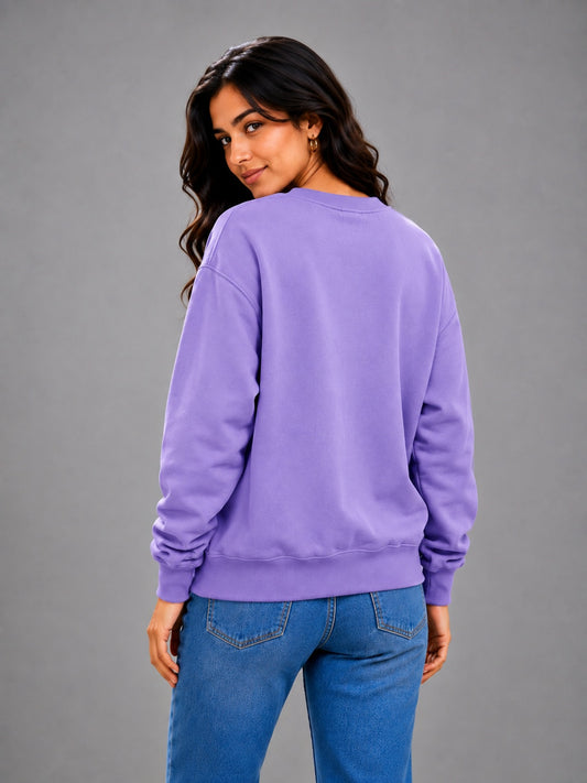 Apraa & Parma Women Solid Fleece Sweatshirt | Full Sleeve Round Neck Warm Casual Wear