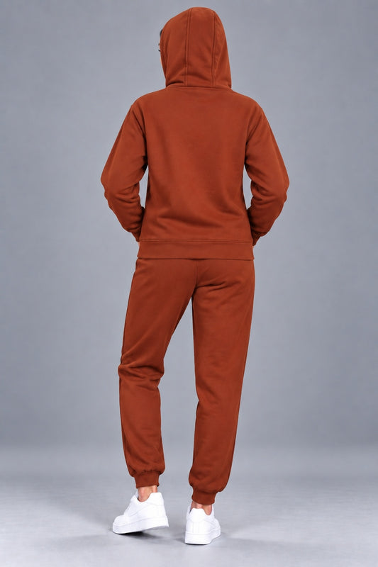 Men's Solid Hooded Tracksuit Set with Kangaroo Pocket