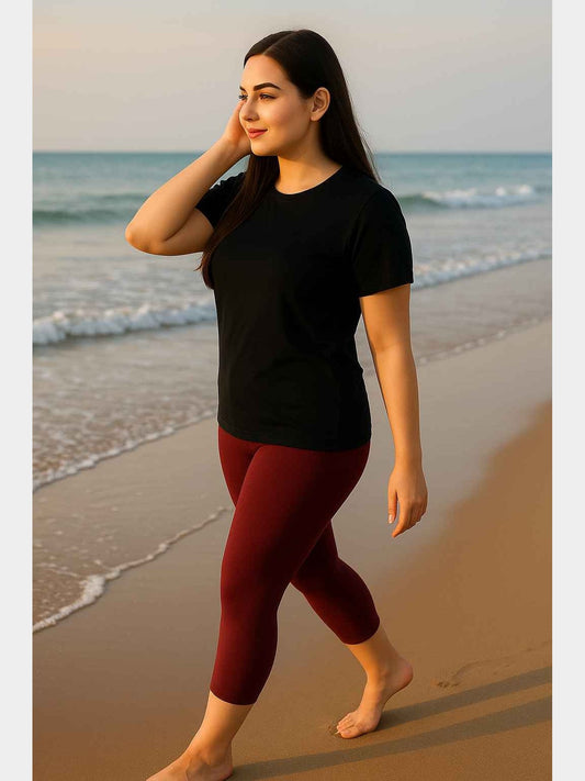 Women Solid Black Swim Dress with Full Coverage-SWI-53