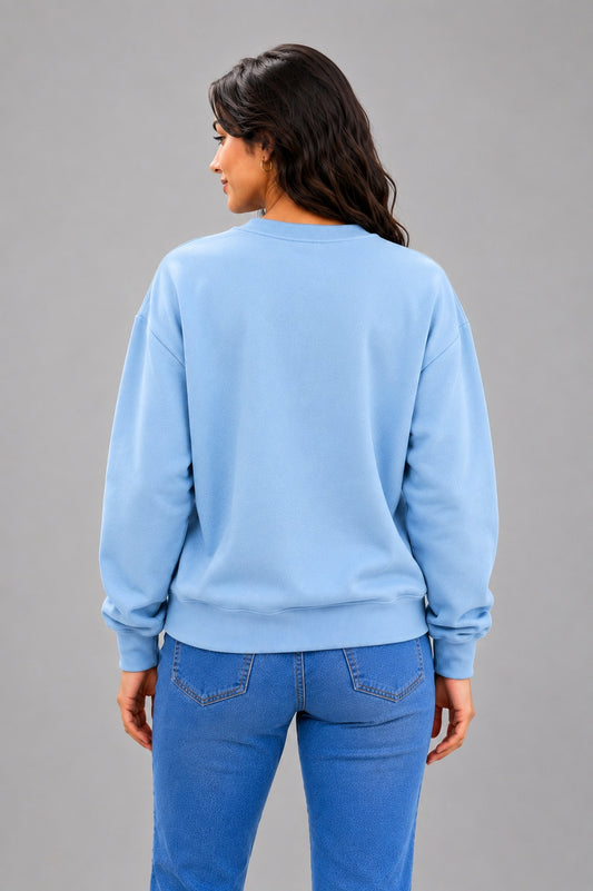 Apraa & Parma Women Solid Fleece Sweatshirt | Full Sleeve Round Neck Warm Casual Wear