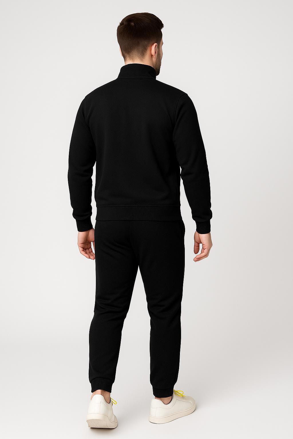Men’s Stretch Tracksuit Set – Black (NS Lycra)