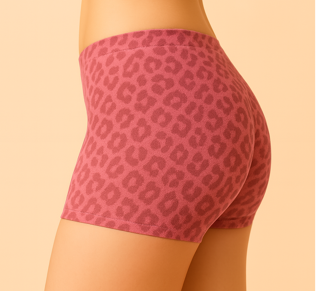 Girls’ Quick-Dry Nylon Brief – Leopard, 4-Way Stretch