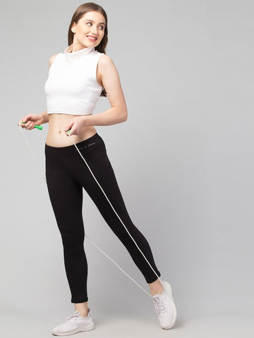 Women Slim Fit Pocket Detail Sports Tights