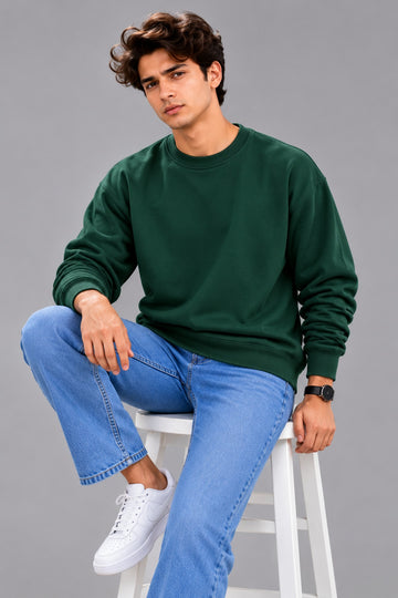 Apraa & Parma Men Solid Fleece Sweatshirt | Full Sleeve Round Neck Warm Casual Wear