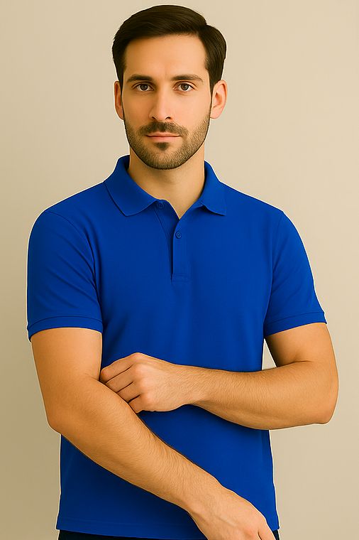 Men’s Solid Polo T-Shirt Royal Blue