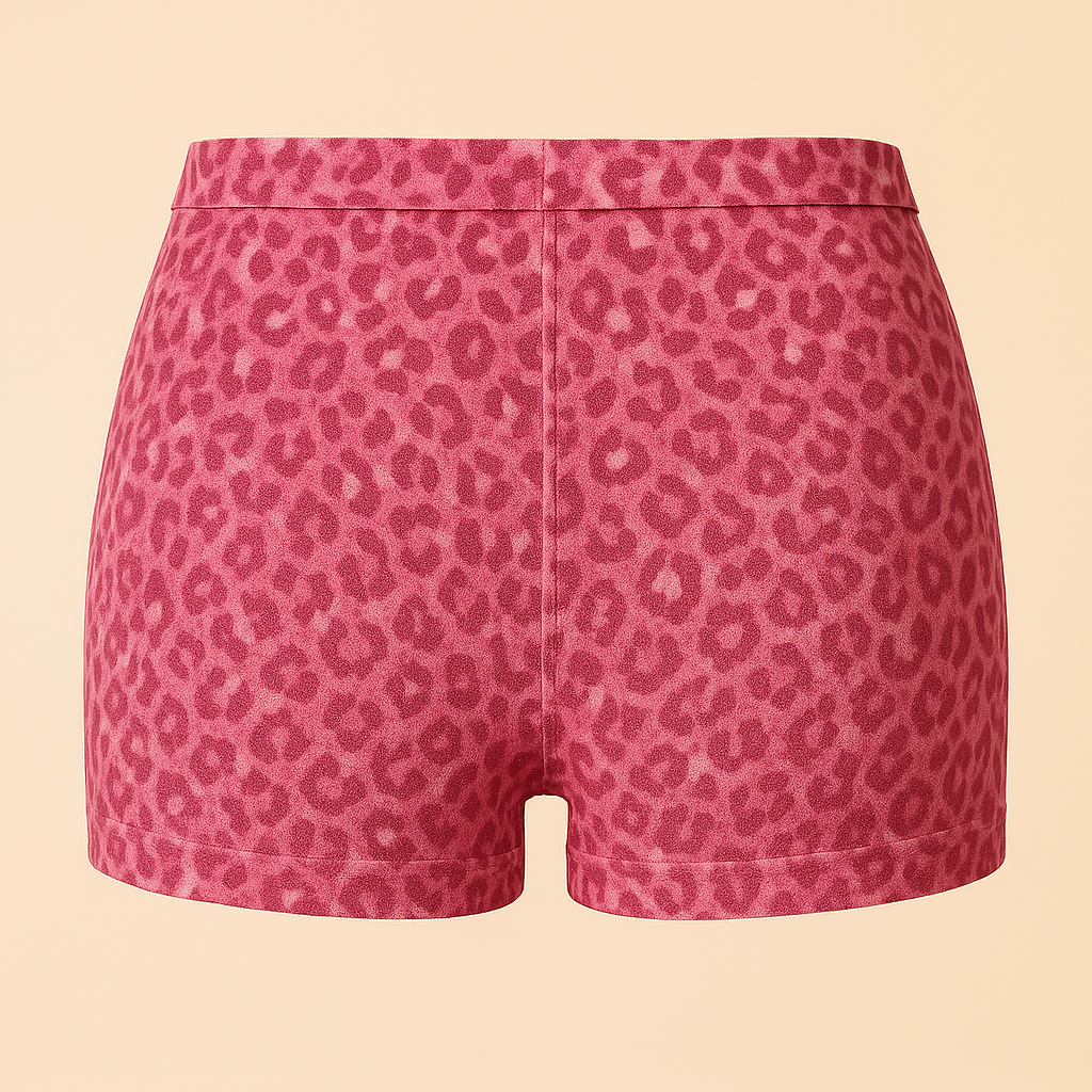Girls’ Quick-Dry Nylon Brief – Leopard, 4-Way Stretch