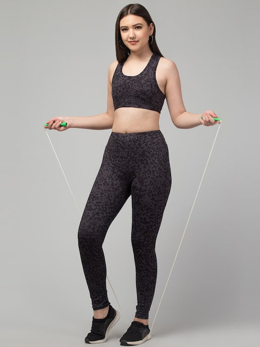 Women Printed Slim-Fit Ankle-Length Dry Fit Yoga Tights