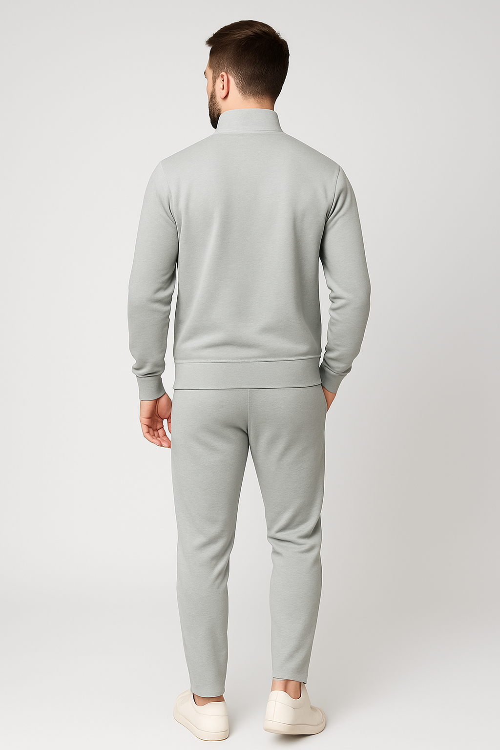 Men’s Stretch Tracksuit Set – Mist Grey (NS Lycra)