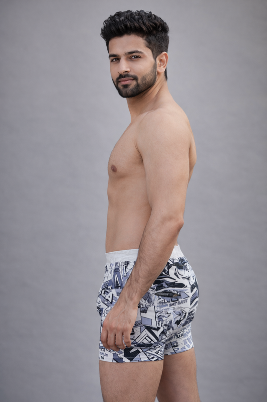 Men Printed Swim Shorts – Quick Dry Beach & Swimming Trunks