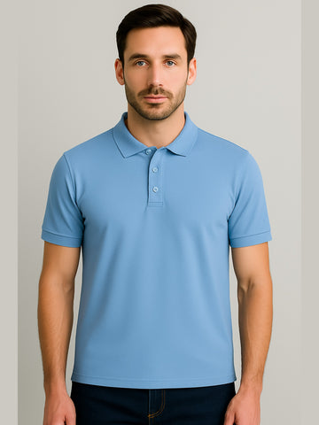 Men’s Quick-Dry Polyester Matty Polo – Sky Blue