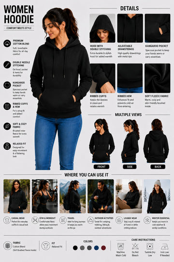 Women’s Premium Fleece Hoodie – Casual & Winter Wear