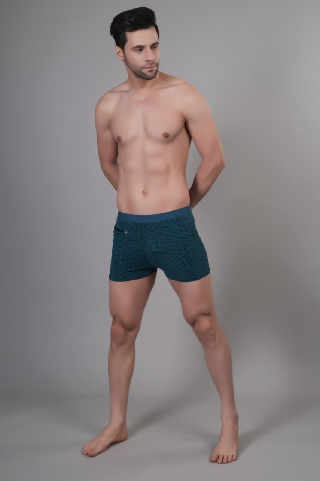 Men Printed Swim Shorts Mid-Rise Quick Dry