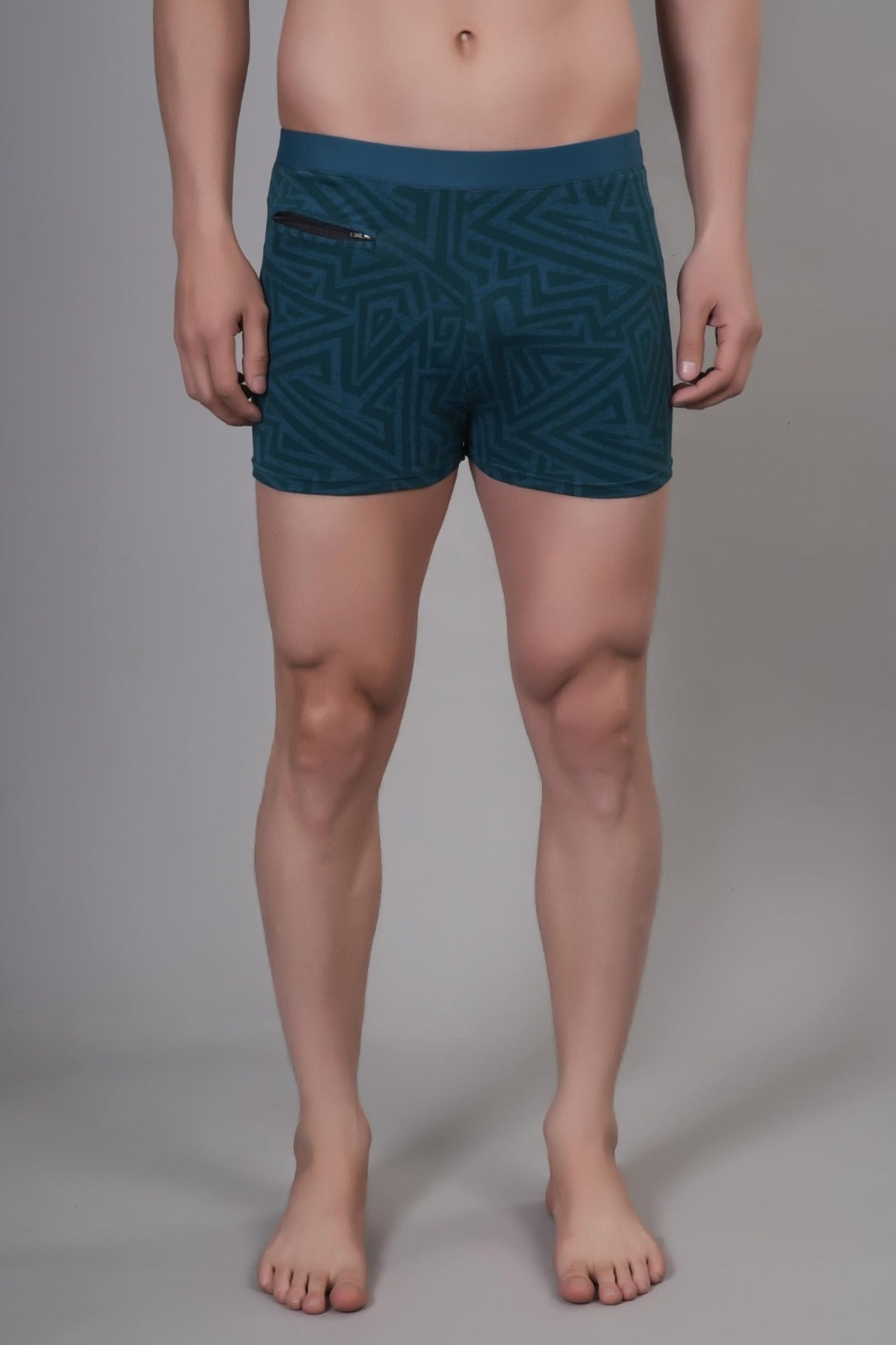 Men Printed Swim Shorts Mid-Rise Quick Dry