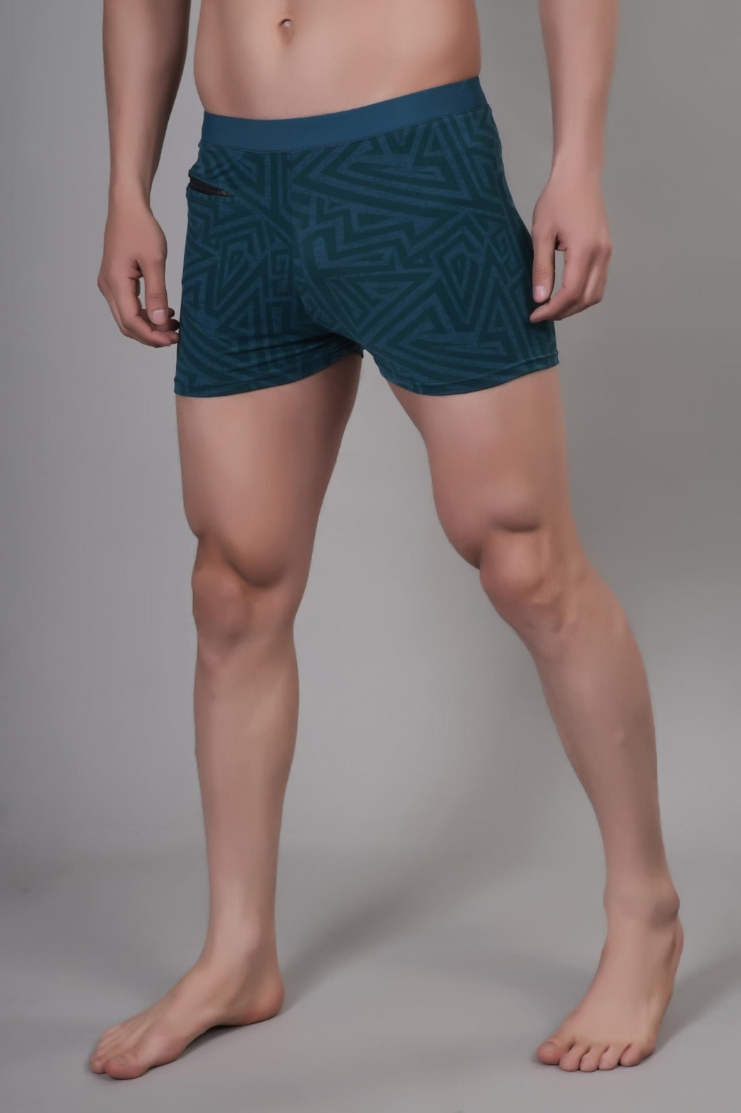 Men Printed Swim Shorts Mid-Rise Quick Dry