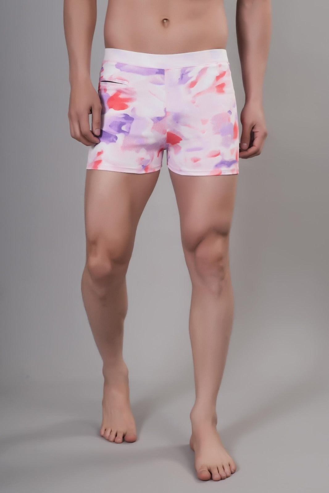 Men Printed Swim Shorts Mid-Rise Quick Dry