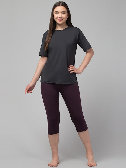 Round Neck Short Sleeves Swim Set