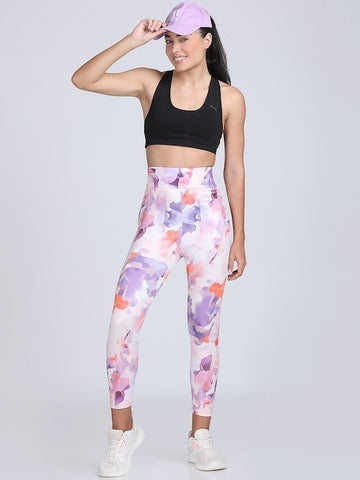 Women Printed High Waist Dry Fit Ankle Length Tights