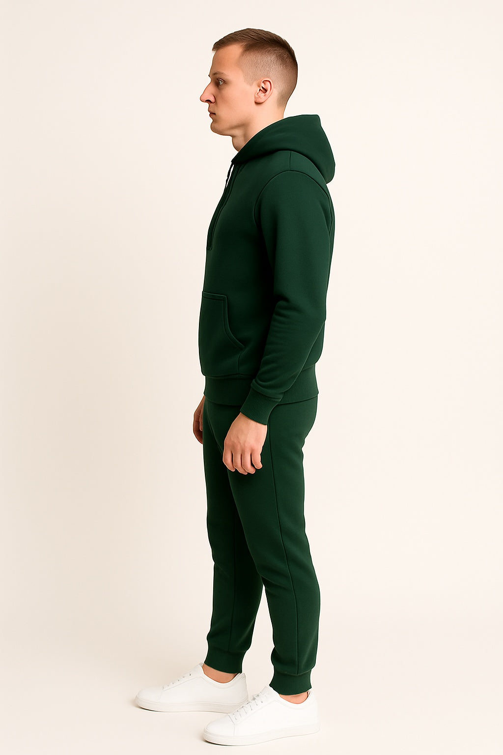Men’s Hoodie Tracksuit Set – Forest Green (Polyester Fleece)