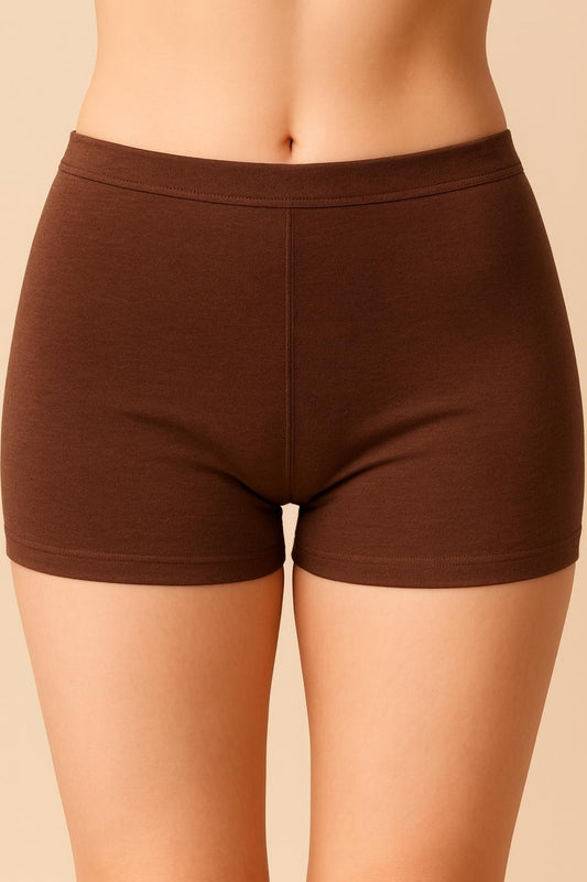 Women Solid Boyshorts Mid-Rise Stretch Fit