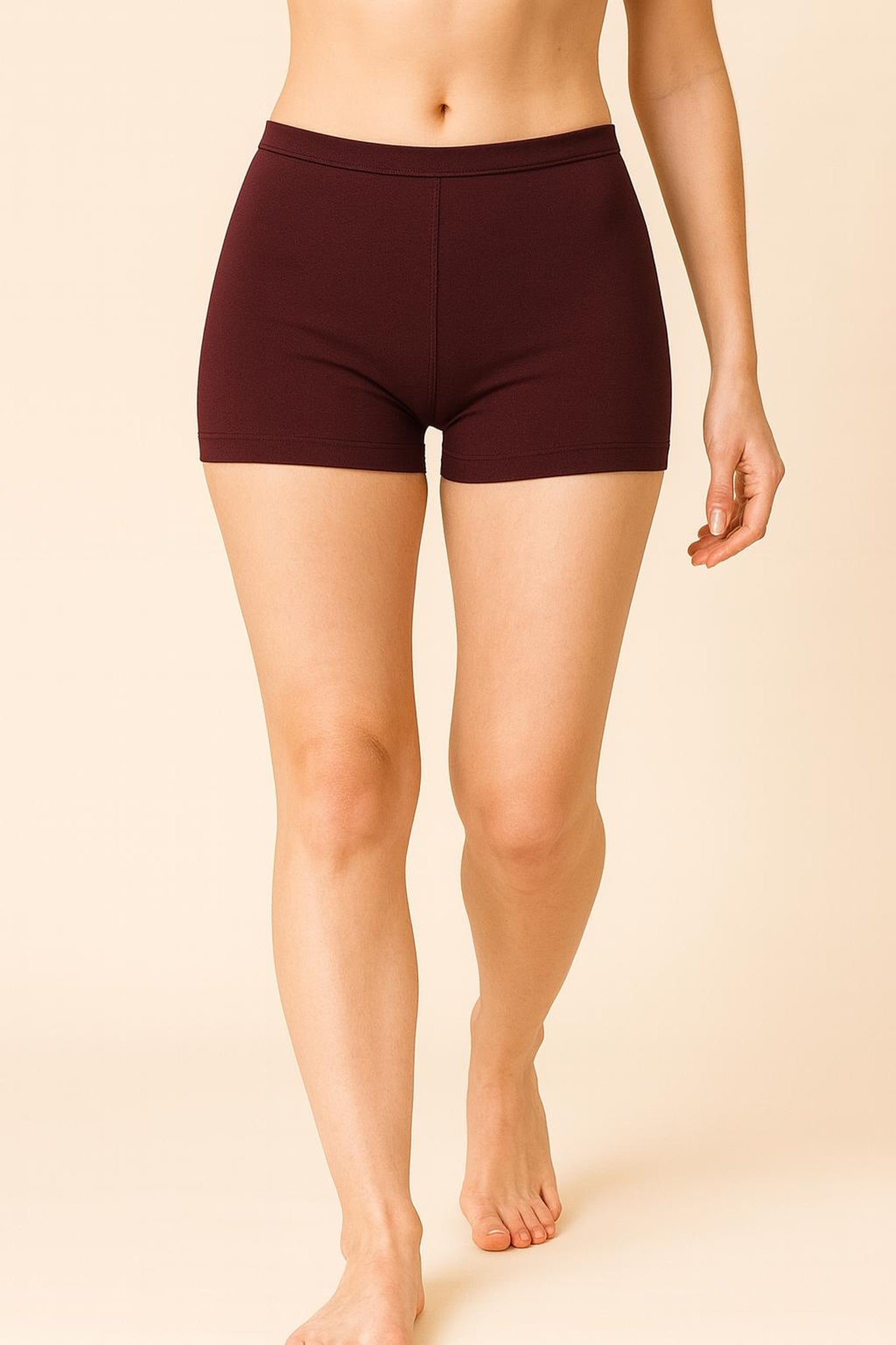 Women Solid Boyshorts Mid-Rise Stretch Fit
