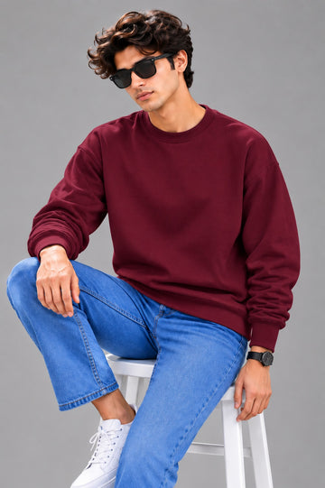 Apraa & Parma Men Solid Fleece Sweatshirt | Full Sleeve Round Neck Warm Casual Wear
