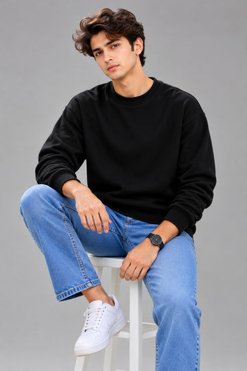Apraa & Parma Men Solid Fleece Sweatshirt | Full Sleeve Round Neck Warm & Comfortable Casual Wear