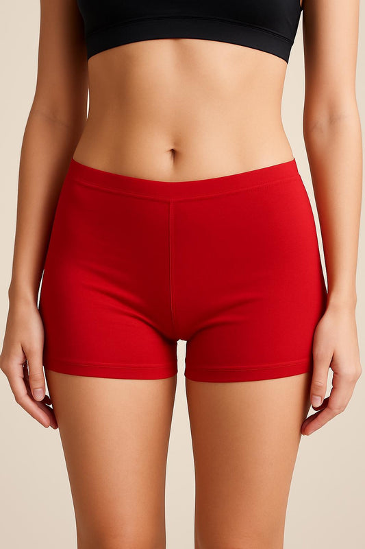 Women Solid Boyshorts Mid-Rise Stretch Fit