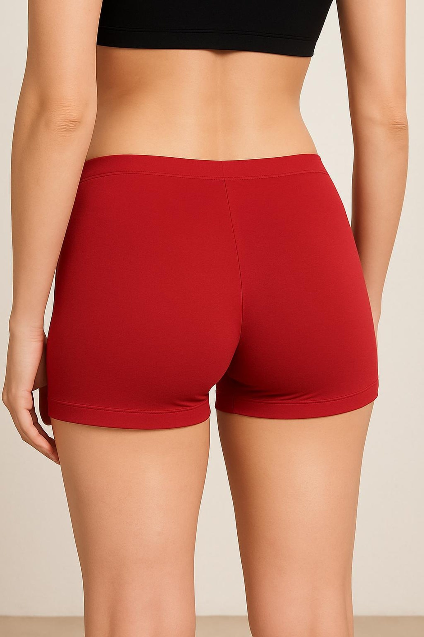 Women Solid Boyshorts Mid-Rise Stretch Fit