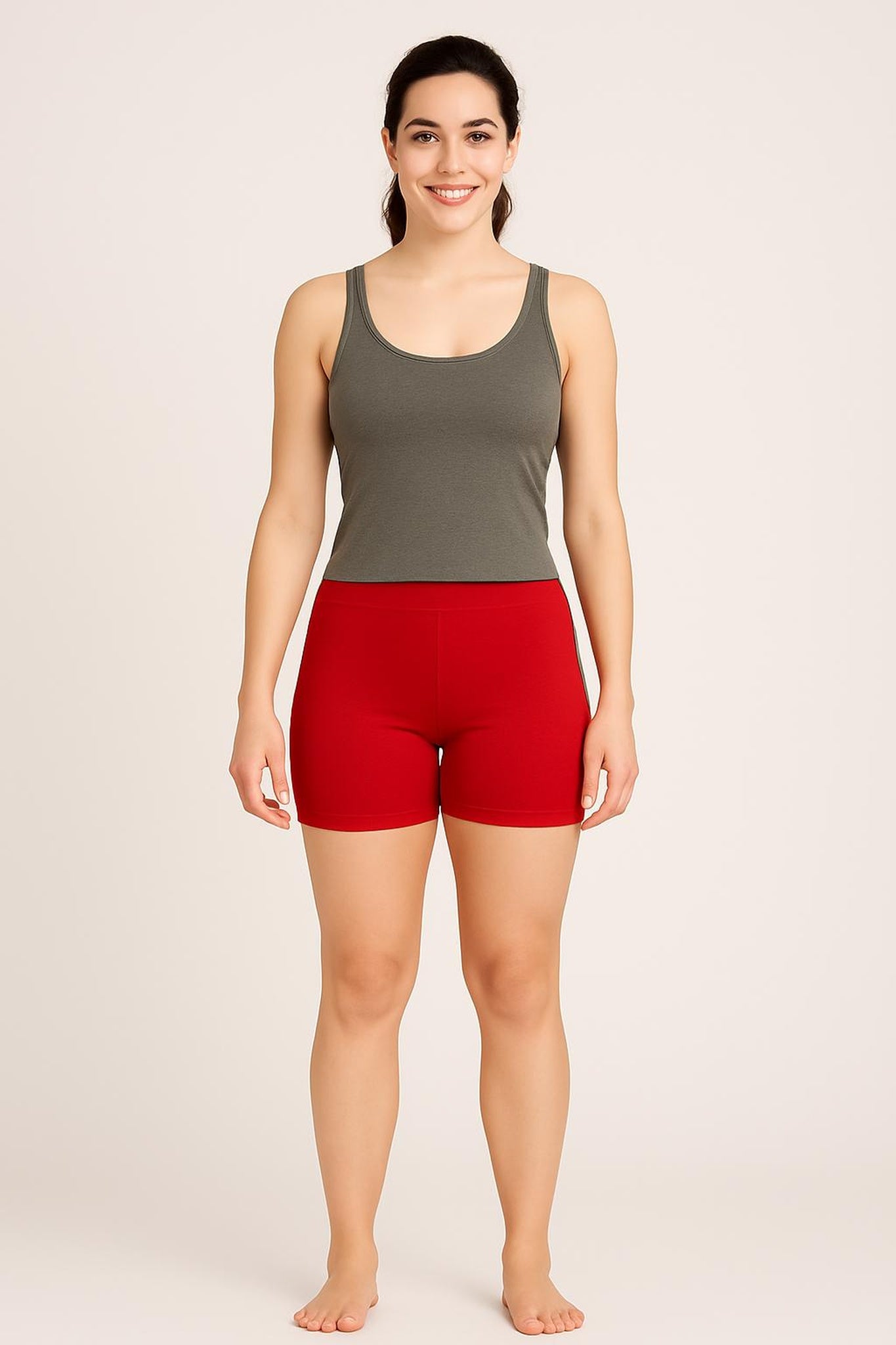 Women Solid Boyshorts Mid-Rise Stretch Fit